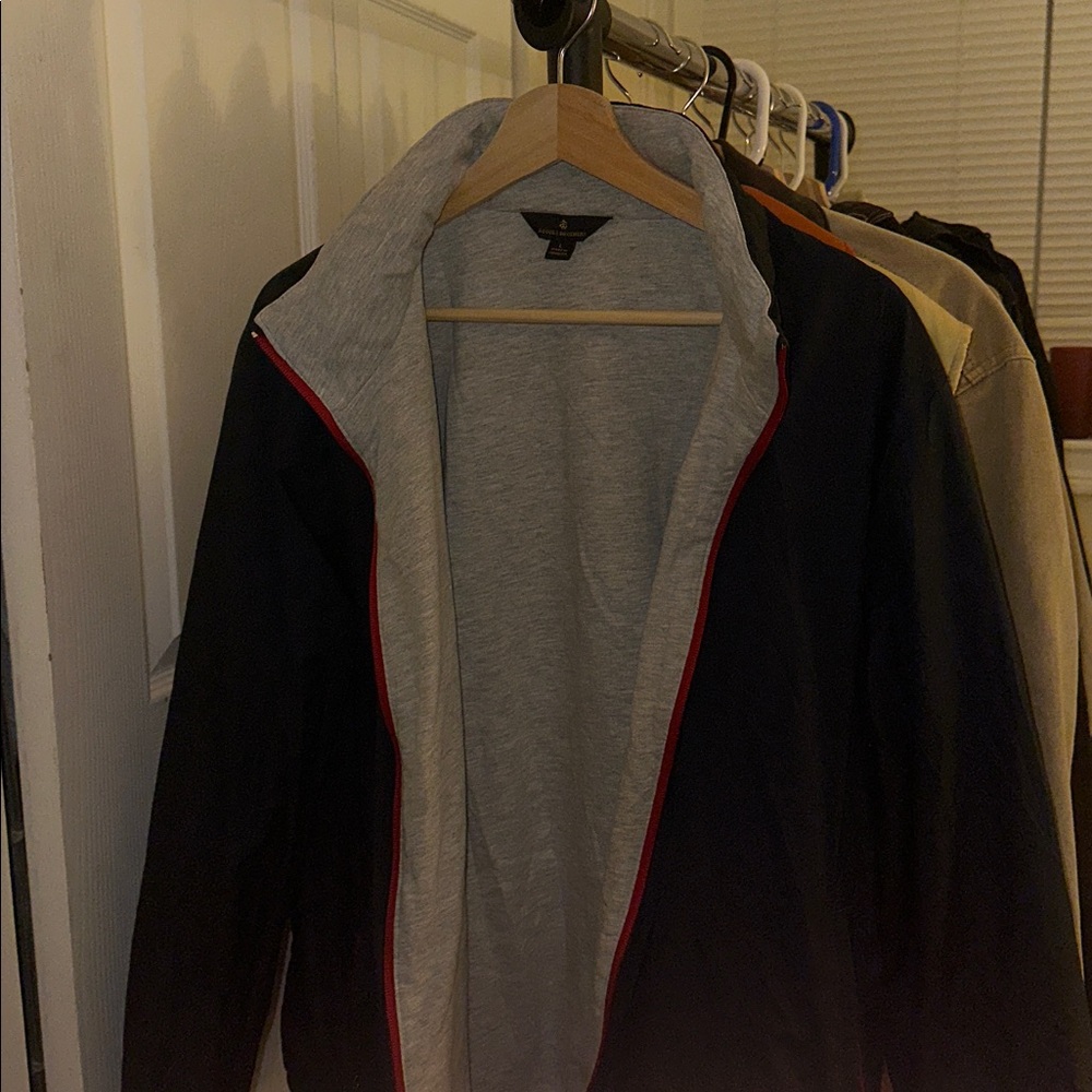 Brooks Brothers Navy and Gray Jacket with Red Trim